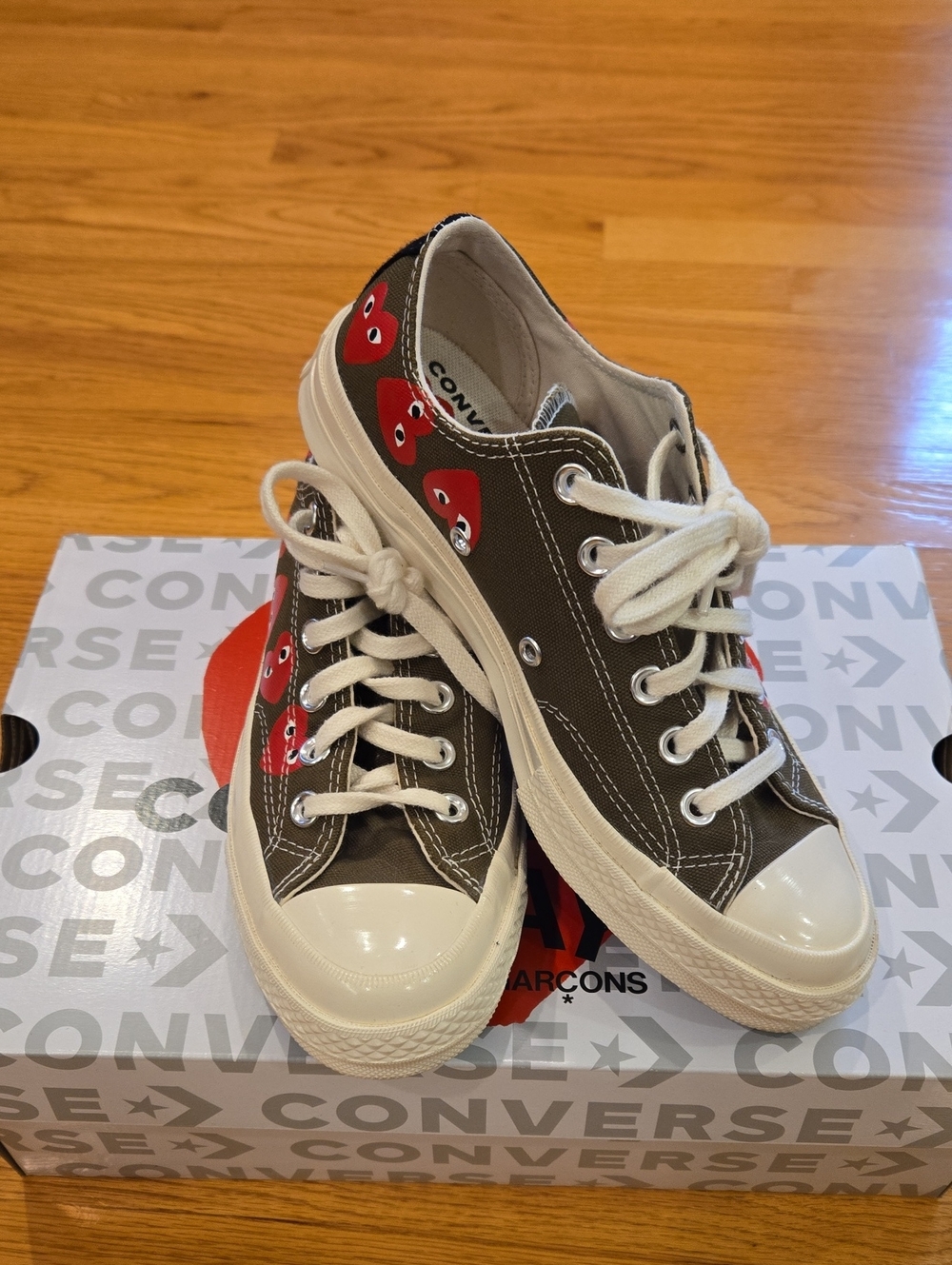 Comme des Garcons x Converse Khaki Low Tops Worn Once